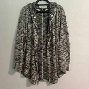 Peace & Pearls - Woman's Grey/White hooded sweater - 2X